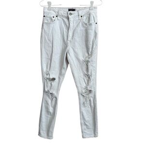 Abercrombie & Fitch Simone high rise slim white jeans 4